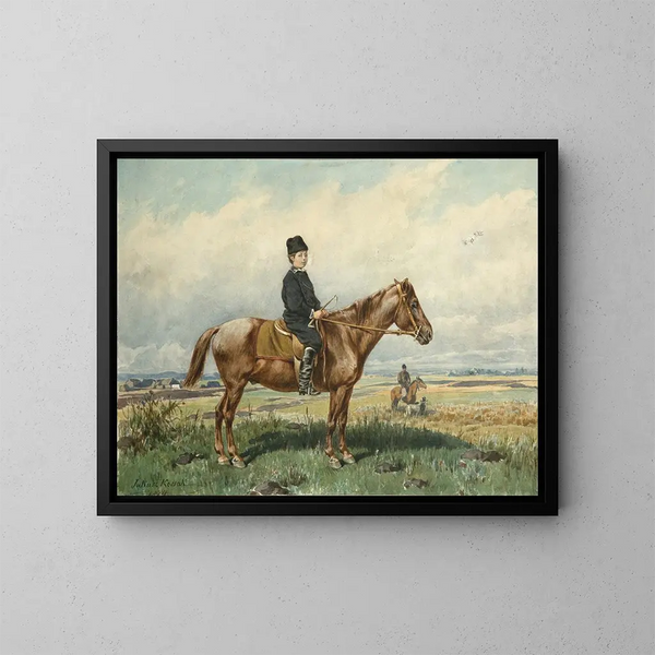 Junge auf einem Pony - Juliusz Kossak — gerahmtes Bild an der Wand