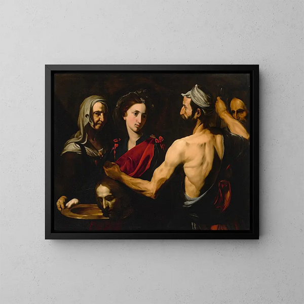 Salomé mit dem Kopf des heiligen Johannes des Täufers - Jusepe de Ribera — gerahmtes Bild an der Wand