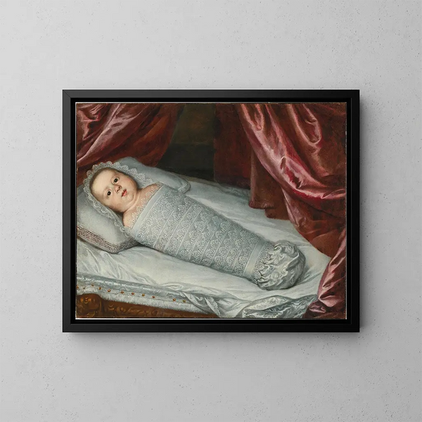 Portrait des Kindes Cosimo III de' Medici in Windeln - Juste Sustermans — gerahmtes Bild an der Wand