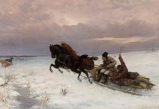 Jzef Jaroszyski - Riding in a sleigh.webp