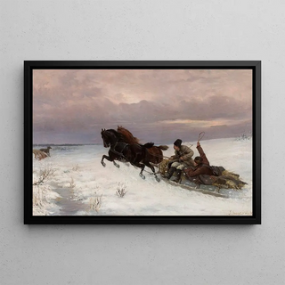 Jzef Jaroszyski - Riding in a sleigh.webp