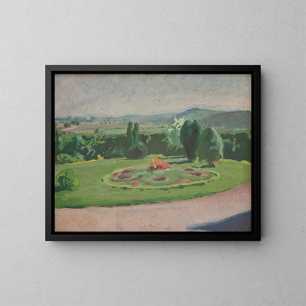 Parterre de fleurs devant le manoir - Józef Mehoffer — gerahmtes Bild an der Wand
