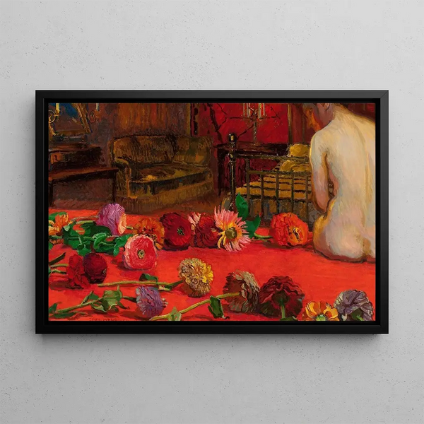 Zinnias - Józef Mehoffer — gerahmtes Bild an der Wand