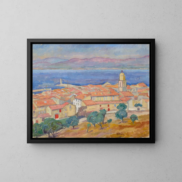 Ansicht von Saint-Tropez - Józef Pankiewicz — gerahmtes Bild an der Wand