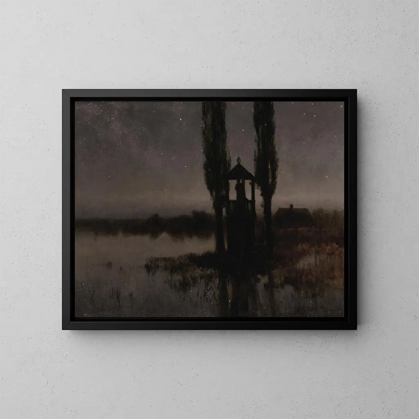 Marais nocturne - Józef Rapacki — gerahmtes Bild an der Wand
