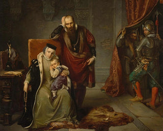 Jzef Simmler - Catherine Jagiellon with her son Sigismund in prison.webp