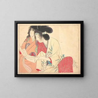 Brief der Liebe Kesobumi - Kajita Hanko — gerahmtes Bild an der Wand