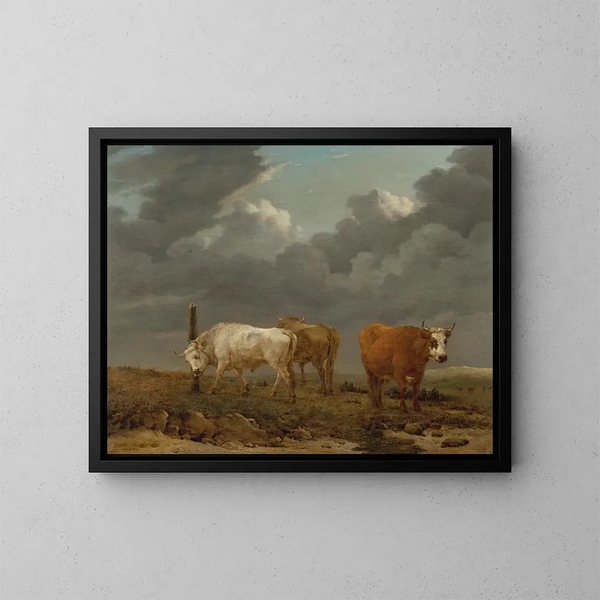 Ein Landschaft mit Vieh - Karel Dujardin — gerahmtes Bild an der Wand