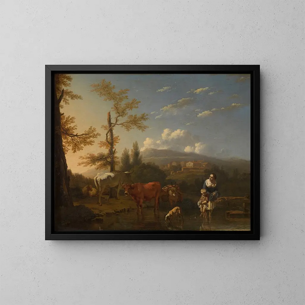 Landschaft Italienisch - Karel Dujardin — gerahmtes Bild an der Wand