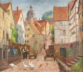 Allee in der historischen Stadt Marburg - Karl Armbrust — Ansicht des Kunstwerks