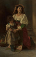 Mutter und Kind - Karl Becker — gerahmtes Bild an der Wand