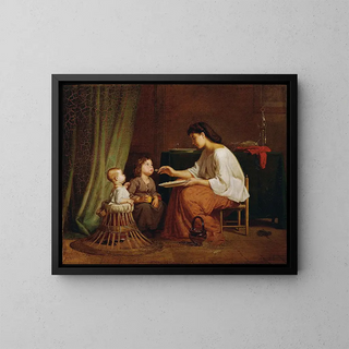Sœur attentionnée - Karl Blechen — gerahmtes Bild an der Wand