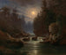 Nachthimmel-Landschaft, Motiv des Grunds von Langhermsdorf in der Sächsischen Schweiz - Karl Christian Sparmann — Ansicht des Kunstwerks