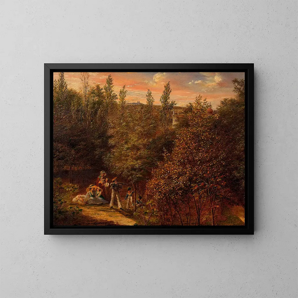 Landschaft mit Familie und Kindern im Wald - Karl Joseph Aloys Agricola — gerahmtes Bild an der Wand