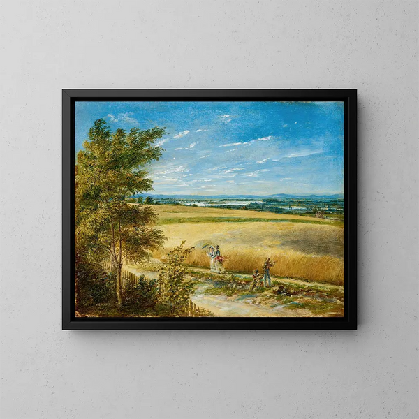 Der Donau mit der alten Reichbrücke - Karl Joseph Aloys Agricola — gerahmtes Bild an der Wand