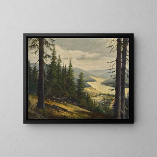 Ein Blick auf den Schwarzwald - Karl Julius Wilhelm Heilmann — gerahmtes Bild an der Wand