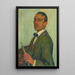 Selbstporträt mit Pinsel und Palette - Karl Krebs — gerahmtes Bild an der Wand