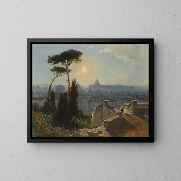 Rom von der Trinité-des-Monts - Karl Lindemann-Frommel — gerahmtes Bild an der Wand