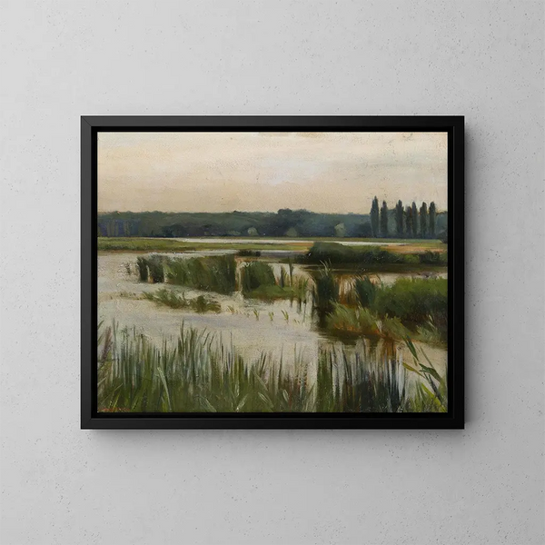 Landschaft mit einem Teich - Karl Maria Thuma — gerahmtes Bild an der Wand