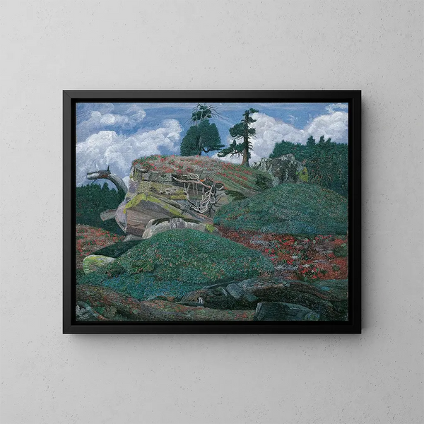 Landschaft mit Felsen - Karl Mediz — gerahmtes Bild an der Wand