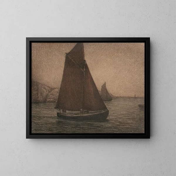 Bateaux de pêche au filet - Karl Nordström — gerahmtes Bild an der Wand