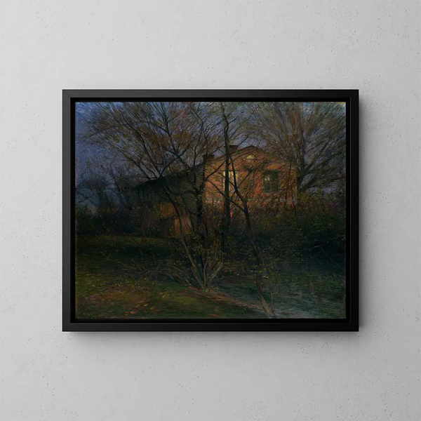 Die gelbe Haus - Karl Nordström — gerahmtes Bild an der Wand