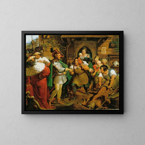 L'Empereur Maximilien besucht die Handwerker - Karl Russ — gerahmtes Bild an der Wand