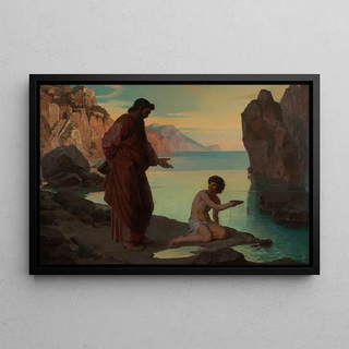 Karl Schnbrunner - Hl Augustin mit Knaben am Meer.webp