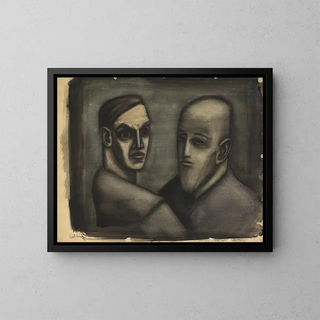 Der Junge und der Alte - Karl Wiener — gerahmtes Bild an der Wand