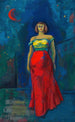 Ohne Titel Frau in gelb-rotem Kleid - Karl Wiener — Ansicht des Kunstwerks