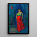 Ohne Titel Frau in gelb-rotem Kleid - Karl Wiener — gerahmtes Bild an der Wand