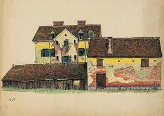 Karl Wiener - Ohne Titel Huser mit Holzscheune.webp