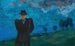 Ohne Titel Mann im schwarzen Anzug und Hut in der Landschaft - Karl Wiener — Ansicht des Kunstwerks