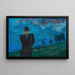 Ohne Titel Mann im schwarzen Anzug und Hut in der Landschaft - Karl Wiener — gerahmtes Bild an der Wand