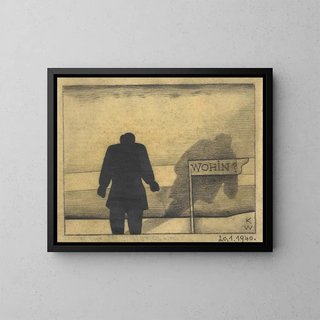 Wohin - Karl Wiener — gerahmtes Bild an der Wand