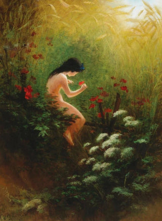 Karl Wilhelm Diefenbach - A girl with a flower.webp
