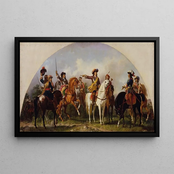 Die Schlacht bei Sankt Gotthard 1664 - Karl von Blaas — gerahmtes Bild an der Wand