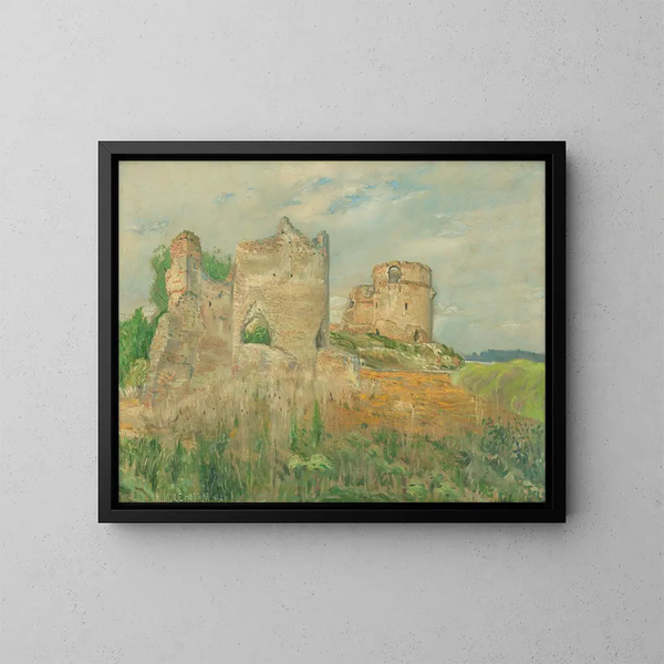 Ruinen des Schlosses B - Karol Miloslav Lehotský — gerahmtes Bild an der Wand