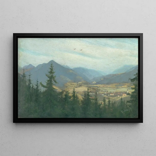 Landschaft von Ruomberok - Karol Miloslav Lehotský — gerahmtes Bild an der Wand