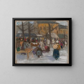 Marché à Ruomberok - Karol Polnyi — gerahmtes Bild an der Wand