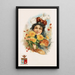 Junge Frau mit gelben Chrysanthemen - Katherine Connor — gerahmtes Bild an der Wand