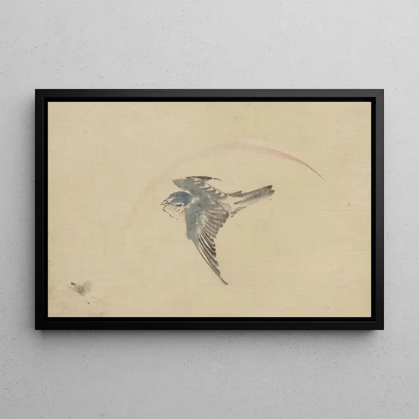 Katsushika Hokusai - A bird flying to the left seen from above.webp