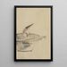 eines Vogels, der auf der Kante einer Schüssel sitzt, den Kopf geneigt und ein Utensil in der Schüssel betrachtend - Katsushika Hokusai — gerahmtes Bild an der Wand