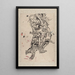 Skizzenbuch von Katsushika Hokusai und seinen Schülern Pl06 - Katsushika Hokusai — gerahmtes Bild an der Wand