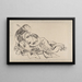 Skizzenbuch von und seinen Schülern Pl23 - Katsushika Hokusai — gerahmtes Bild an der Wand