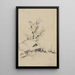 Gebäude und großer Baum am Wasser mit zwei im Hafen verankerten Booten - Katsushika Hokusai — gerahmtes Bild an der Wand