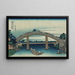 Unter der Brücke Mannen in Fukagawa - Katsushika Hokusai — gerahmtes Bild an der Wand