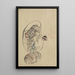 Hotei, der Gott des Glücks - Katsushika Hokusai — gerahmtes Bild an der Wand
