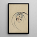 Hotei, der Gott des Glücks, einer der sieben Glücksgötter, von vorne mit seinem Kopf auf seinen Händen ruhend - Katsushika Hokusai — gerahmtes Bild an der Wand