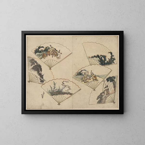Das Bad von Mutamagawa - Katsushika Hokusai — gerahmtes Bild an der Wand